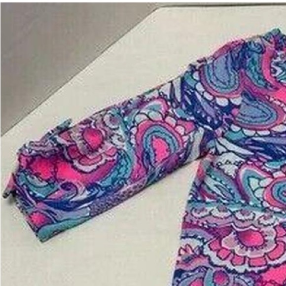 new Lilly Pulitzer vibrant Tie Sleeves 100% Pima cotton mermaid dress size M - Picture 3 of 4